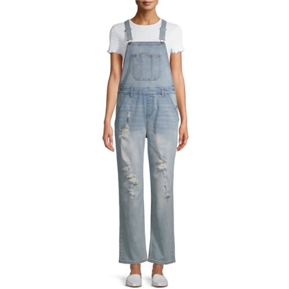 No Boundaries Light Blue Denim Overalls